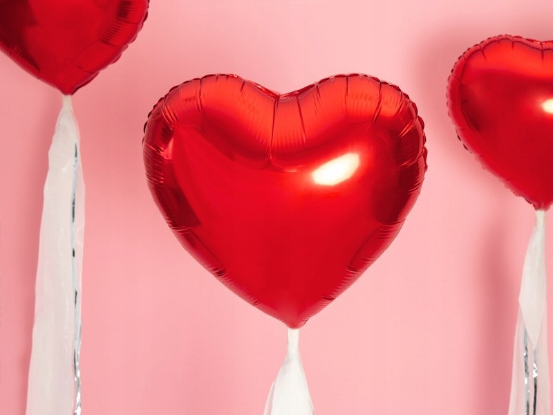 Balony czerwone serca + hel do balonów WALENTYNKI