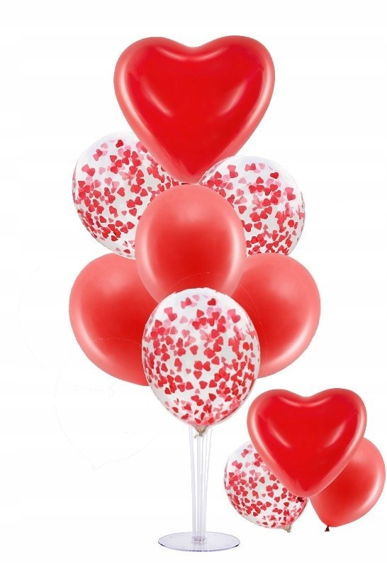 Zestaw stojak dekoracja balony serca na WALENTYNKI