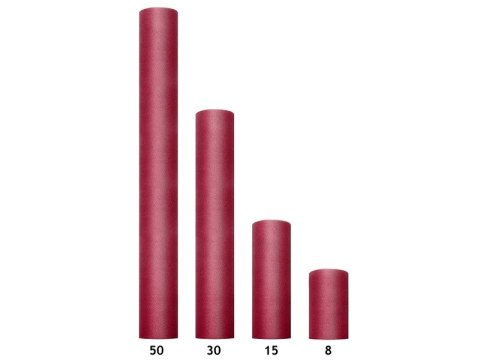 Tiul gładki, bordo, 0,3 x 9m Tiul gładki, bordo, 0,3 x 9m