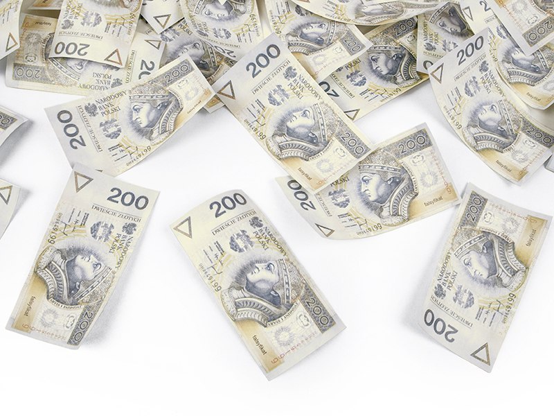 Tuba z banknotami 200 PLN, 60cm Tuba z banknotami 200 PLN, 60cm