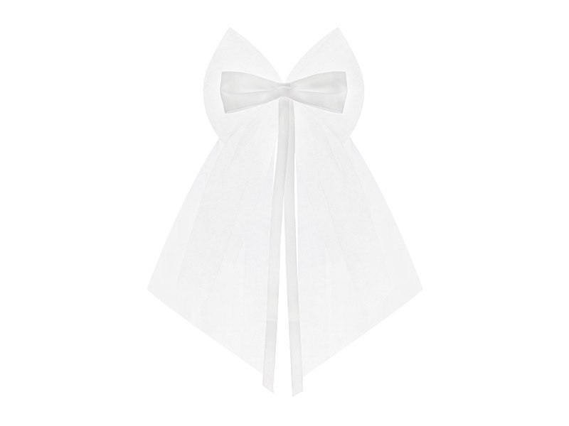Kokardy z kokardką, biały, 18cm (1 op. / 2 szt.) Kokardy z kokardką, biały, 18cm (1 op. / 2 szt.)