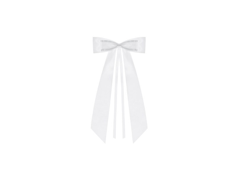Kokardy z muszką, biały, 14cm (1 op. / 4 szt.) Kokardy z muszką, biały, 14cm (1 op. / 4 szt.)