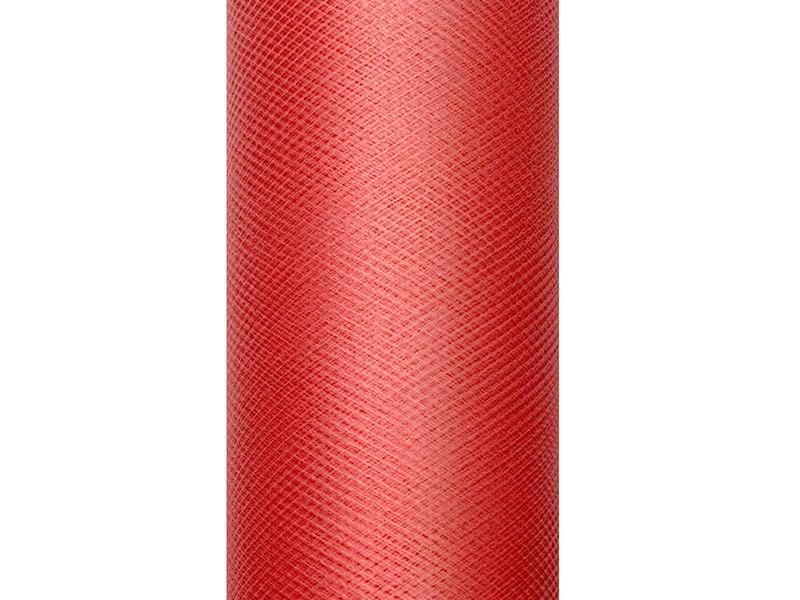 Tiul gładki, czerwony, 0,15 x 9m
