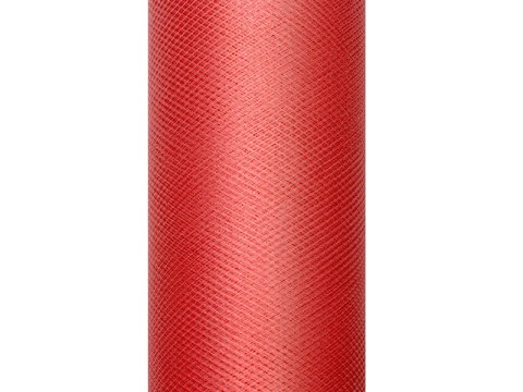 Tiul gładki, czerwony, 0,3 x 9m Tiul gładki, czerwony, 0,3 x 9m
