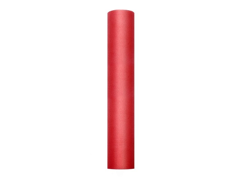 Tiul gładki, czerwony, 0,3 x 9m Tiul gładki, czerwony, 0,3 x 9m
