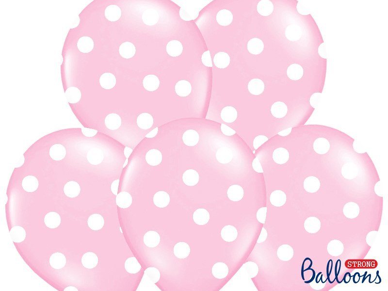 Balony 30cm, Kropki, Pastel Baby Pink (1 op. / 50 szt.) Balony 30cm, Kropki, Pastel Baby Pink (1 op. / 50 szt.)