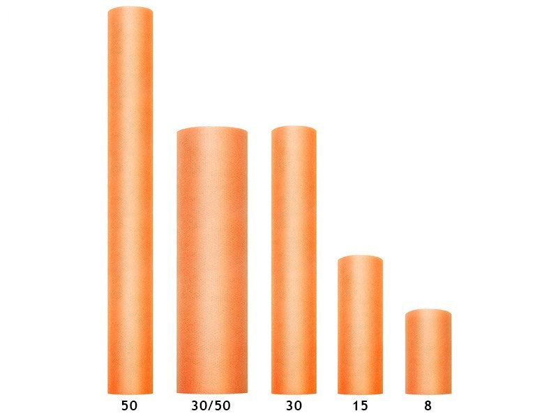 Tiul gładki, pomarańcz, 0,3 x 50m (1 szt. / 50 mb.)