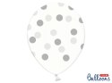 Balony 30cm, Kropki, Crystal Clear (1 op. / 6 szt.)