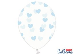 Balony 30cm, Serduszka, Crystal Clear (1 op. / 6 szt.)