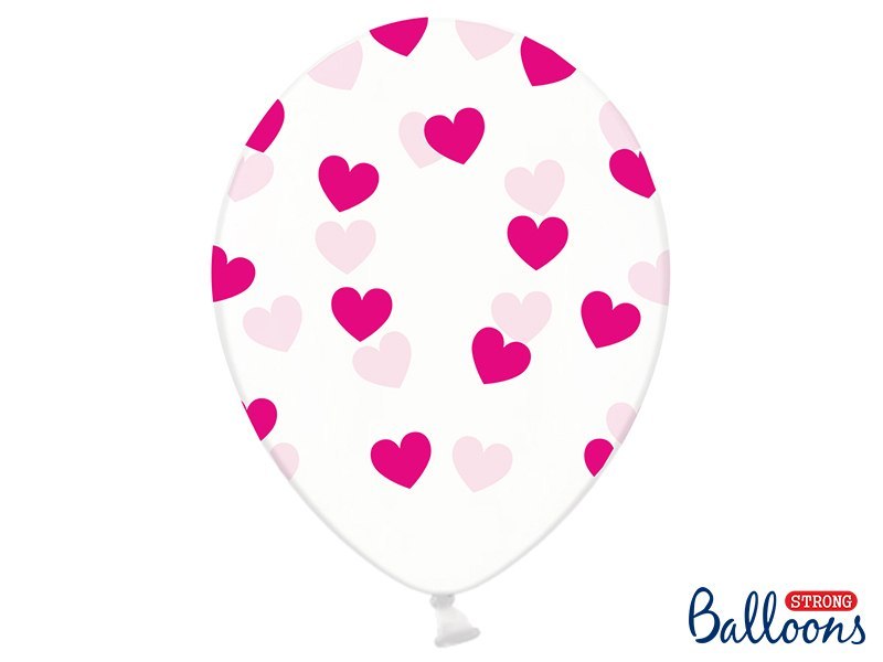 Balony 30cm, Serduszka, Crystal Clear (1 op. / 6 szt.) Balony 30cm, Serduszka, Crystal Clear (1 op. / 6 szt.)