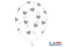 Balony 30cm, Serduszka, Crystal Clear (1 op. / 6 szt.)