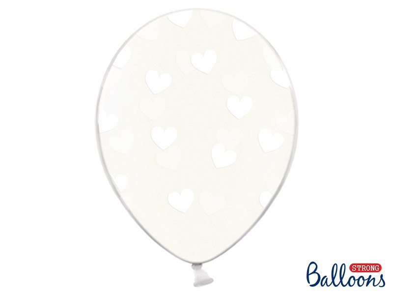 Balony 30cm, Serduszka, Crystal Clear (1 op. / 6 szt.) Balony 30cm, Serduszka, Crystal Clear (1 op. / 6 szt.)