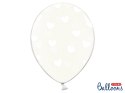 Balony 30cm, Serduszka, Crystal Clear (1 op. / 6 szt.)