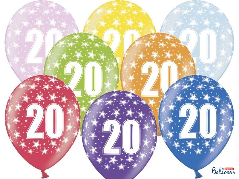Balony 30cm, 20th Birthday, Metallic Mix (1 op. / 50 szt.) Balony 30cm, 20th Birthday, Metallic Mix (1 op. / 50 szt.)