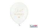 Balony 30cm, Just Married, P. Pure White (1 op. / 6 szt.)