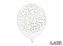 Balony 30cm, Kropki, Pastel Pure White (1 op. / 6 szt.)