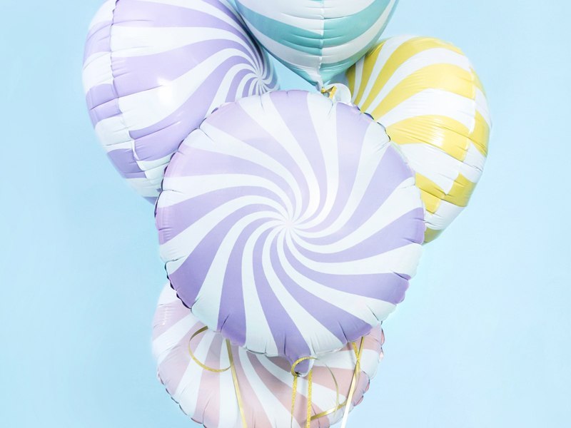 Balon foliowy Cukierek, 35cm, jasny liliowy