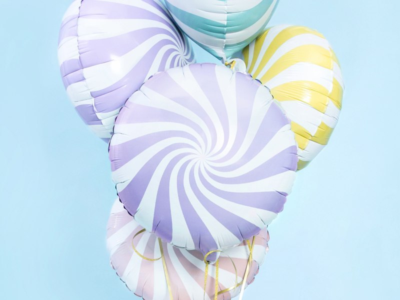 Balon foliowy Cukierek, 35cm, jasny liliowy Balon foliowy Cukierek, 35cm, jasny liliowy