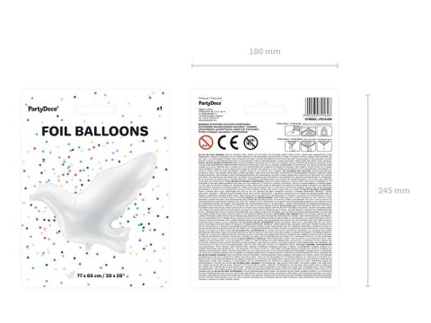 Balon foliowy Gołąb, biały, 77x66cm Balon foliowy Gołąb, biały, 77x66cm
