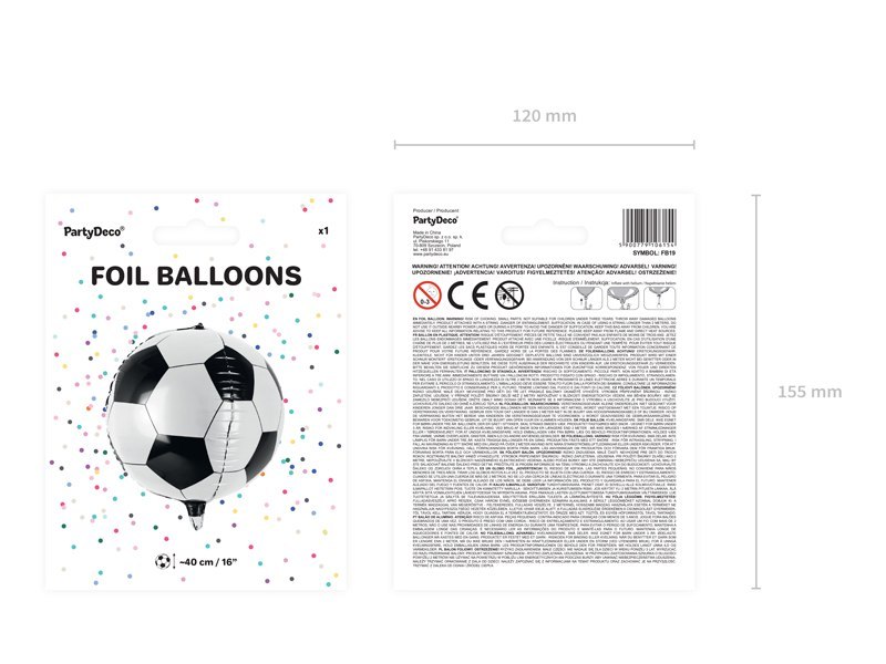 Balon foliowy Piłka, 40cm Balon foliowy Piłka, 40cm