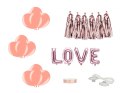 Zestaw dekoracji samochodowych - Love, różowe złoto Zestaw dekoracji samochodowych - Love, różowe złoto