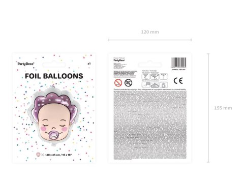 Balon foliowy Bobas - Dziewczynka, 40x45cm, mix Balon foliowy Bobas - Dziewczynka, 40x45cm, mix