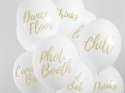 Balony 30cm, Candy Bar, Chill, Dance Floor, Drinks, Photo Booth, Pastel Pure White (1 op. / 6 szt.)