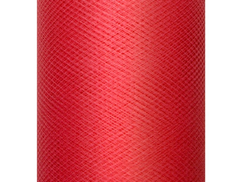 Tiul gładki, czerwony, 0,3 x 50m (1 szt. / 50 mb.)