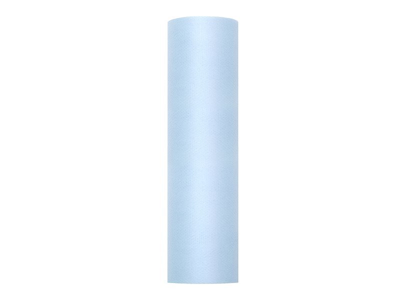 Tiul gładki, sztywny, błękit, 0,3 x 50m (1 szt. / 50 mb.) Tiul gładki, sztywny, błękit, 0,3 x 50m (1 szt. / 50 mb.)