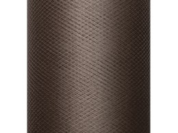 Tiul gładki, sztywny, brązowy, 0,3 x 50m (1 szt. / 50 mb.)