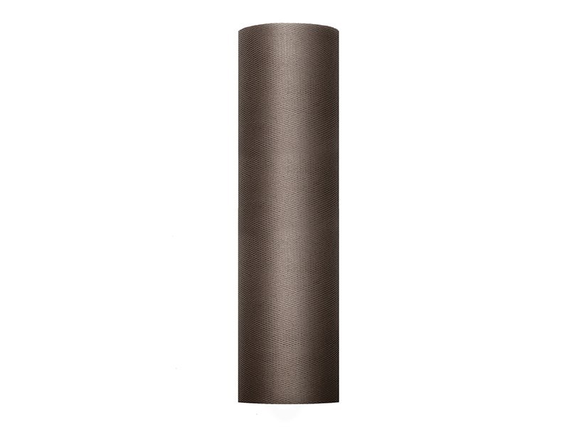 Tiul gładki, sztywny, brązowy, 0,3 x 50m (1 szt. / 50 mb.) Tiul gładki, sztywny, brązowy, 0,3 x 50m (1 szt. / 50 mb.)