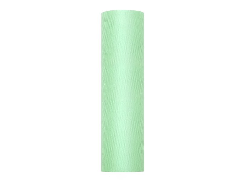 Tiul gładki, sztywny, mięta, 0,3 x 50m (1 szt. / 50 mb.) Tiul gładki, sztywny, mięta, 0,3 x 50m (1 szt. / 50 mb.)