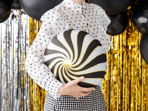 Balon foliowy Cukierek, 35cm, czarny Balon foliowy Cukierek, 35cm, czarny