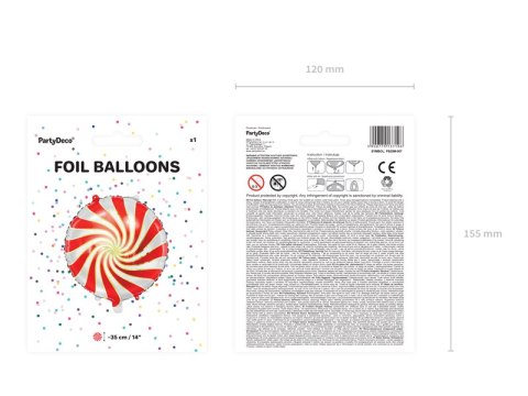 Balon foliowy Cukierek, 35cm, czerwony Balon foliowy Cukierek, 35cm, czerwony