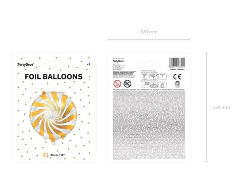 Balon foliowy Cukierek, 35cm, złoty Balon foliowy Cukierek, 35cm, złoty