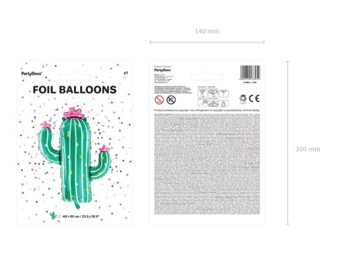 Balon foliowy Kaktus, 60x82cm, mix Balon foliowy Kaktus, 60x82cm, mix