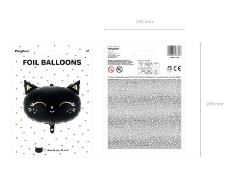 Balon foliowy Kotek, 48x36cm, czarny Balon foliowy Kotek, 48x36cm, czarny