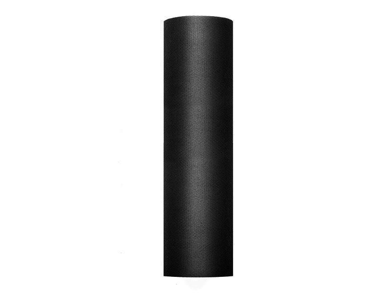 Tiul gładki, sztywny, czarny, 0,3 x 50m (1 szt. / 50 mb.) Tiul gładki, sztywny, czarny, 0,3 x 50m (1 szt. / 50 mb.)