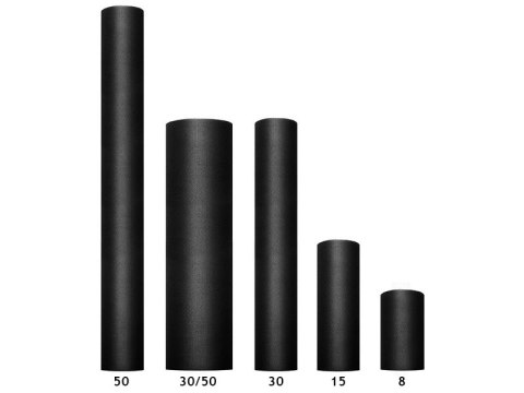 Tiul gładki, sztywny, czarny, 0,3 x 50m (1 szt. / 50 mb.) Tiul gładki, sztywny, czarny, 0,3 x 50m (1 szt. / 50 mb.)