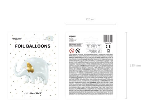 Balon foliowy Słoń, 61x46cm, mix Balon foliowy Słoń, 61x46cm, mix