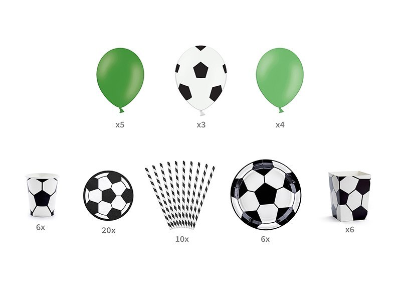 Zestaw dekoracji piłkarskich - 60 elementów