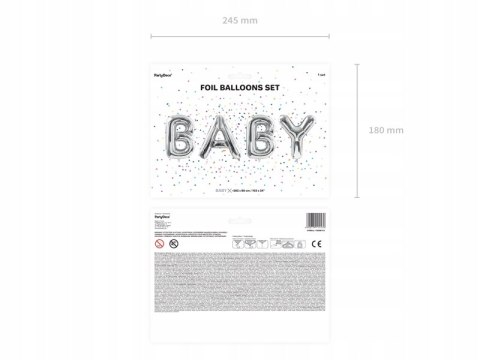 Balon foliowy BABY narodziny Baby Shower HEL 86cm Balon foliowy BABY narodziny Baby Shower HEL 86cm