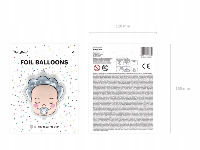 Balon foliowy BOBAS chłopiec narodziny Baby Shower