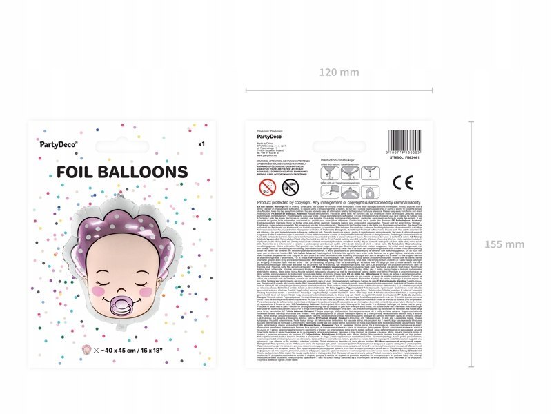 Balon foliowy BOBAS dziewczynka balony Baby Shower