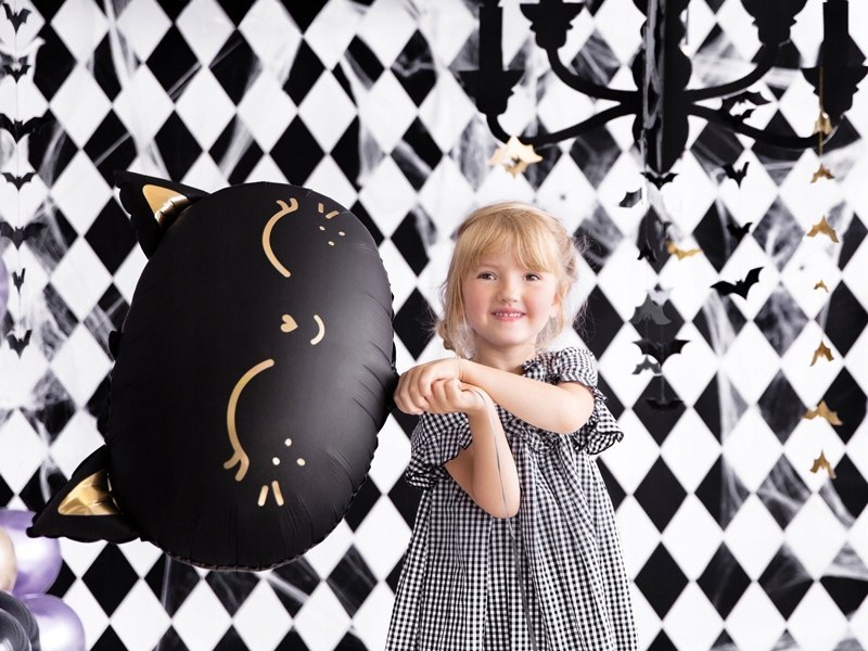 Balon foliowy CZARNY KOTEK kot Halloween 48cm hel Balon foliowy CZARNY KOTEK kot Halloween 48cm hel
