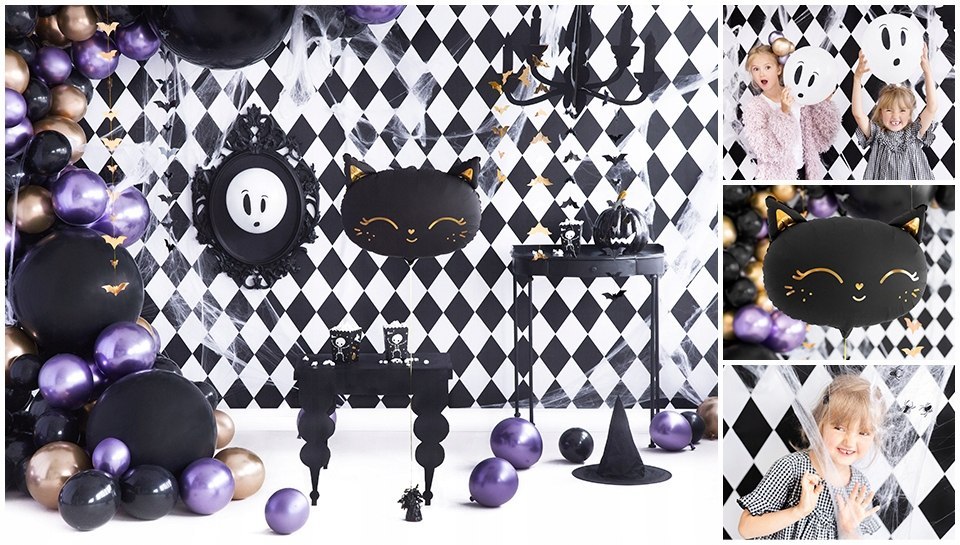 Balon foliowy NIETOPERZ czarny Halloween 80cm hel Balon foliowy NIETOPERZ czarny Halloween 80cm hel