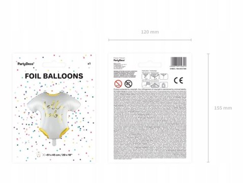 Balon foliowy śpioszki HELLO BABY na Baby Shower Balon foliowy śpioszki HELLO BABY na Baby Shower