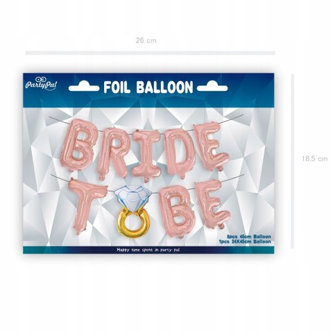 Balon napis Bride to be pierścionek na panieński Balon napis Bride to be pierścionek na panieński