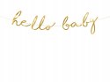 Baner HELLO BABY złoty lustrzany napis Baby Shower