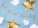 Baner HELLO BABY złoty lustrzany napis Baby Shower